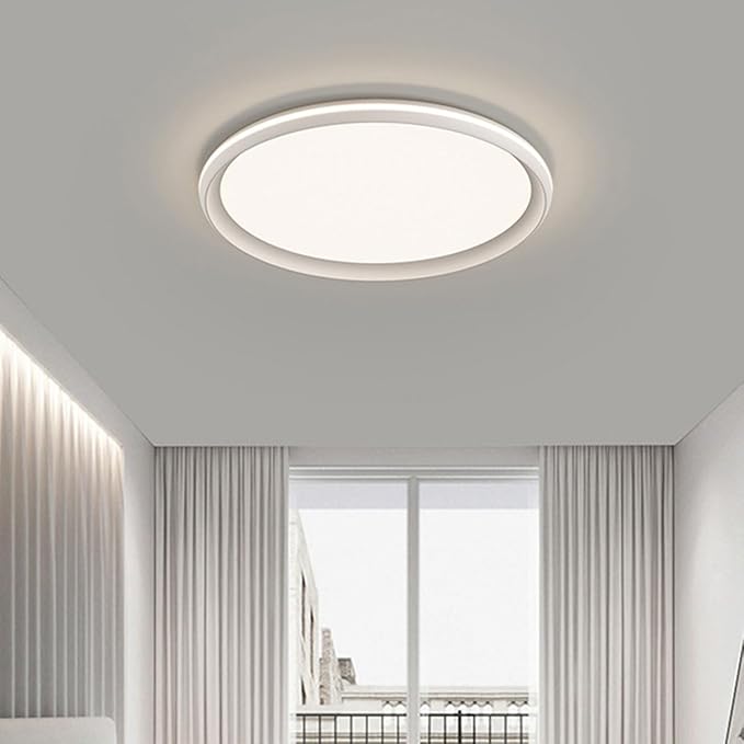 Modern Minimalist Ceiling Lamps Metal and Acrylic Flat Lighting Black and White Circular Ceiling Lights Suitable for Bedrooms and Study Rooms