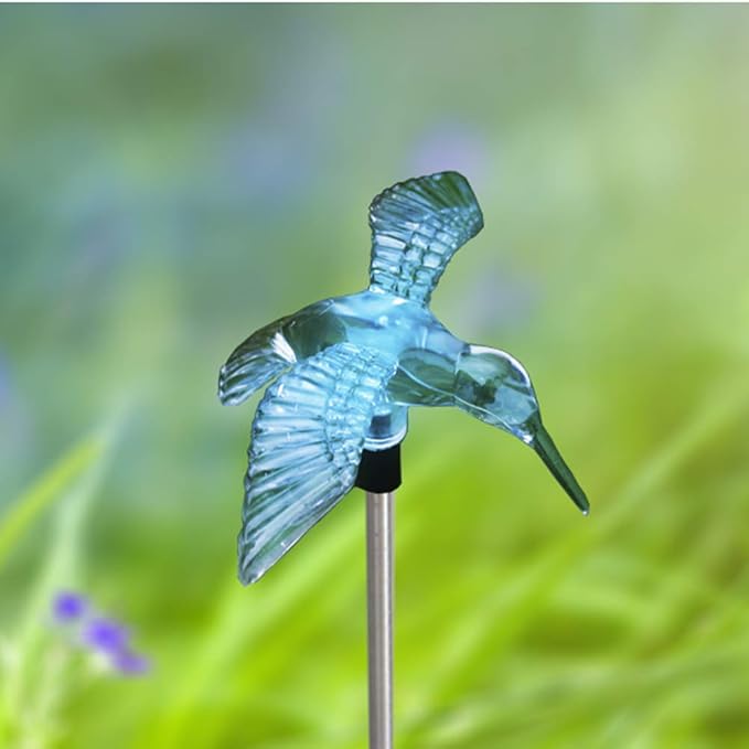 Outdoor Solar Garden Stake Light - Color Changing Decorative LED Stake Lamp In-ground Landscaping Lighting for Garden Patio Yard Lawn Pathway Flower Bed Decor Decorations Figurine Hummingbird