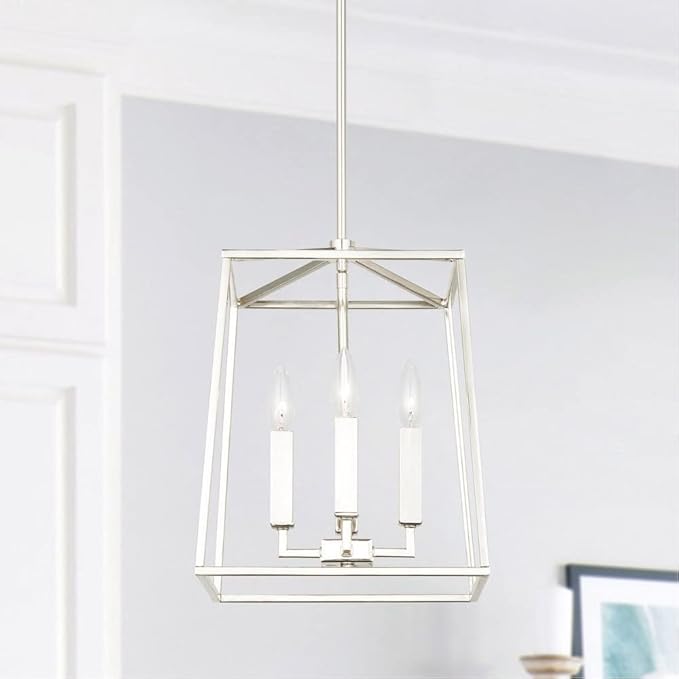 Capital Lighting 537641MS Thea Lantern Foyer Pendant, 4-Light 240 Total Watts, 15" H x 12" W, Mystic Sand