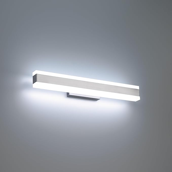Modern Forms Cinch 19in LED Bathroom Vanity or Wall Light 3-CCT 2700K-3000K-3500K Set to 3500K in Brushed Nickel