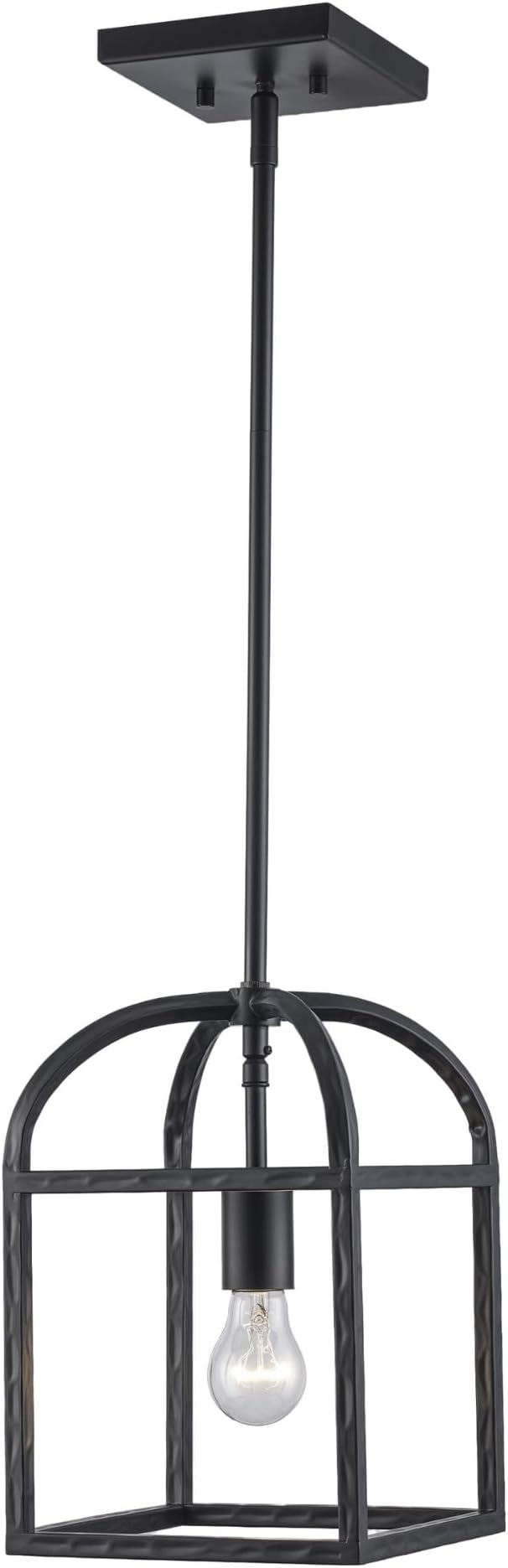 Asher Hamilton AHP-208BK Montclair 7.87 Inch Pendant Light | Adjustable 11.81 to 50.51 Inch Height | E26 Medium Base | Dry Rated for Indoor Use Only | Black Finish