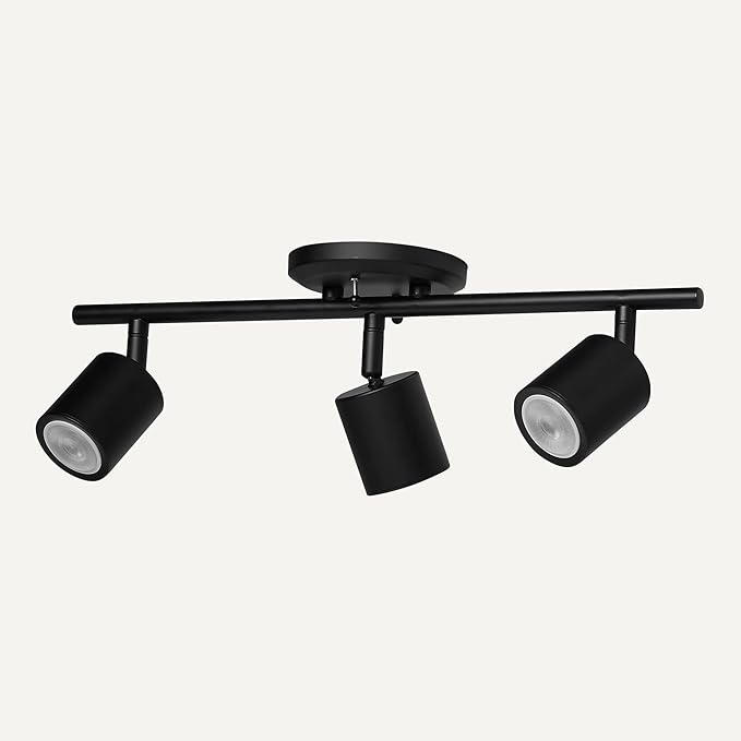 Amazon Basics 3-Light Track Lighting Kits, 20L x 5W x 7H in, 1 Pack, Black