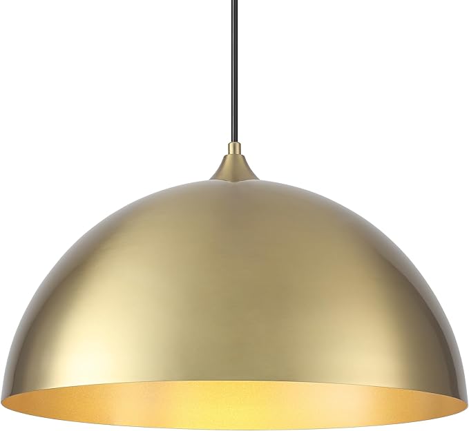 Gold Pendant Light 15.7", Modern Pendant Lights Kitchen Island, Large Farmhouse Hanging Lamp for Dining Room Bedroom Hallway Bar