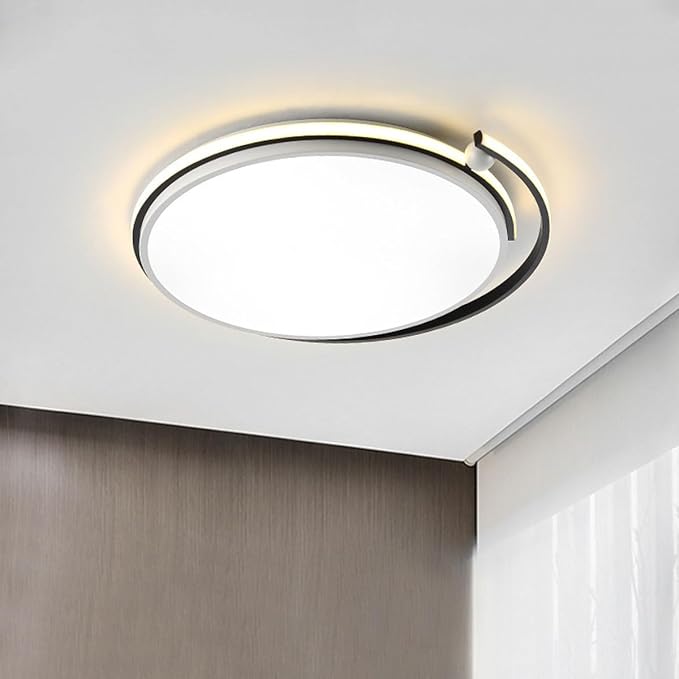 Minimalist Study Round Ceiling Lamp Metal and Acrylic Material Flat Lighting Nordic Artistic Design Ceiling Lights Suitable for Dining Rooms and Bedrooms