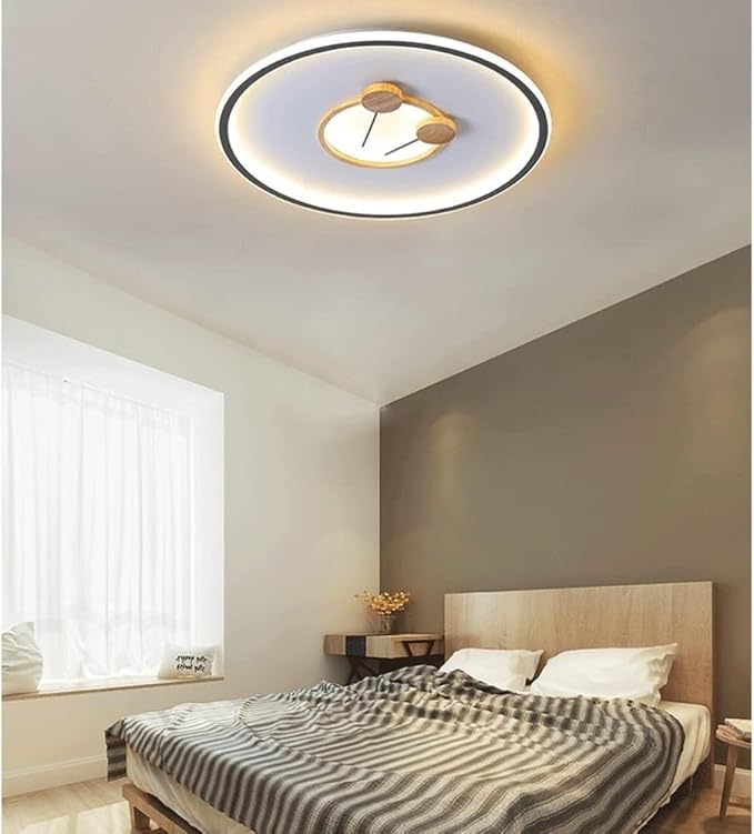 Ceiling Light,Slim Round Ceiling Lamp, Three-Color Temperature Adjustable, Flat Modern Iron Art Ceiling Light Fixture, for Bedroom Office Stairs Hotel Living Room Kitchen Hallway (Color : Gree