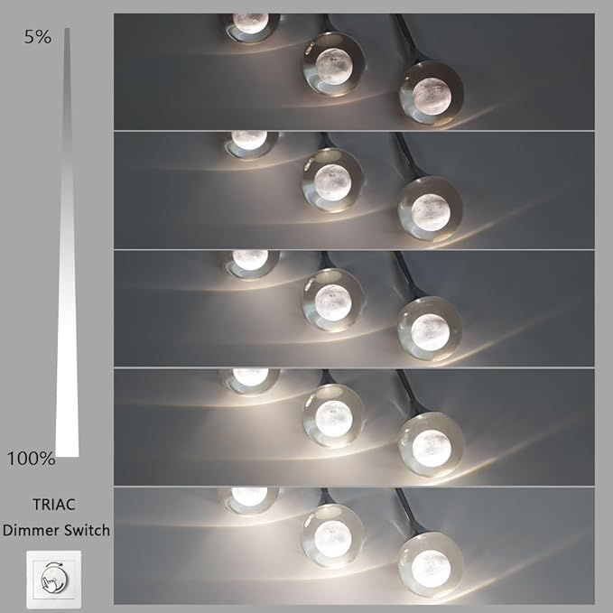 Sedelan 3 Lights Crystal Pendant Lights, LED Modern Moon Pendant Light Fixtures, Dimmable Chrome Pendant Lighting for Kitchen Island Bar Dining Room Living Room