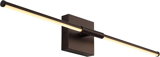 JONATHAN Y 28" Oil Rubbed Bronze Modern Dimmable Integrated LED Wall Sconce, Minimalist Adjustable Metal Vanity Light for Bathroom Mirror, Bedroom, Hallway, 3000K, ETL Listed (JYL7041D)