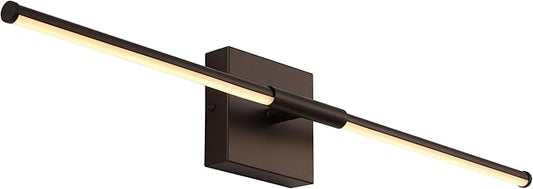JONATHAN Y 28" Oil Rubbed Bronze Modern Dimmable Integrated LED Wall Sconce, Minimalist Adjustable Metal Vanity Light for Bathroom Mirror, Bedroom, Hallway, 3000K, ETL Listed (JYL7041D)