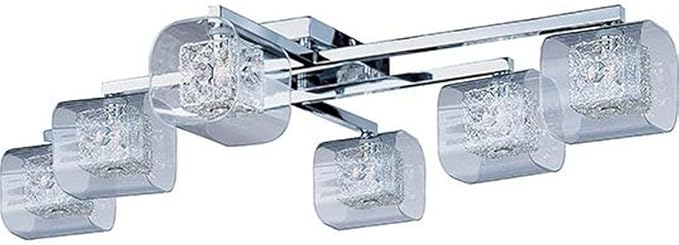 ET2 Lighting E22836-18SVPC Gem 6-Light Flush Mount with SV Shade