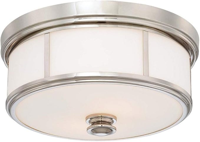 Minka Lavery Flush Mount Ceiling Light 6369-613 Low Profile Fixture, 5-Light 300 Watts, Polished Nickel
