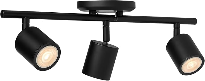 Amazon Basics 3-Light Track Lighting Kits, 20L x 5W x 7H in, 1 Pack, Black