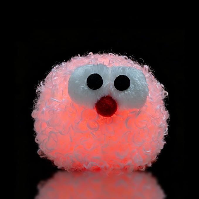 Plush Night Light Cute LED Table Lamp Cozy Dimmable Nightlight Rechargeable Bedside Lamp Funny Desk Decor Lamp for Halloween Christmas Birthday Gift (Red)