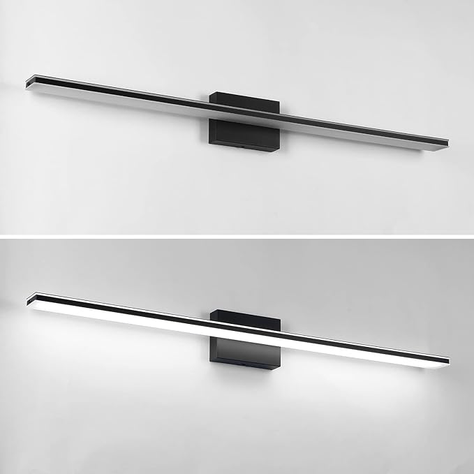 LED Bathroom Light Fixtures 28W Bath Room Lamps 40" Over The Mirror Lighting Fixture for Bathroom Matte Black Wall Lights Above Mirror 6000K
