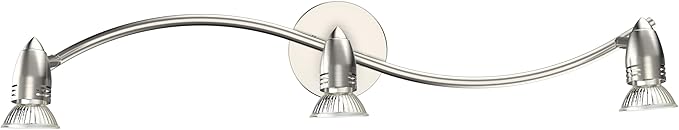 Track Lighting, Modern 3-Light Decorative Brushed Steel Flush Mount Ceiling Light Fixture, GU10 Pivot Heads, Adjustable Arms Directional Ceiling Spotlight Over Kitchen Sink, 28 Inch