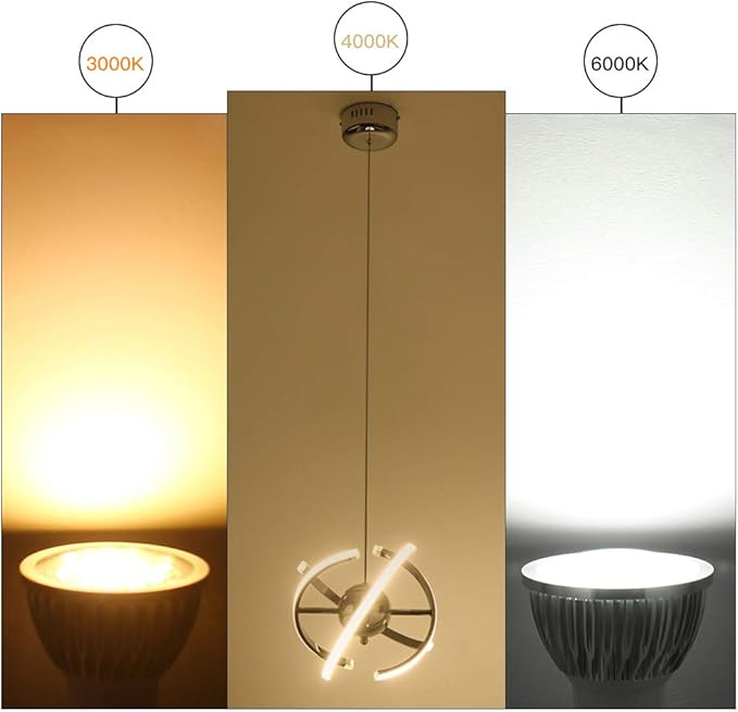 ELINKUME 23W LED Pendant Light, Modern Chandelier Ceiling Light Fixture, AC 220V 4000K Natural Light, Tube & Cord Adjustable