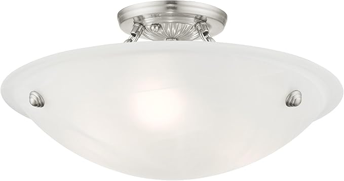 Livex Lighting 4273-01 Oasis 3-Light Ceiling Mount, Antique Brass