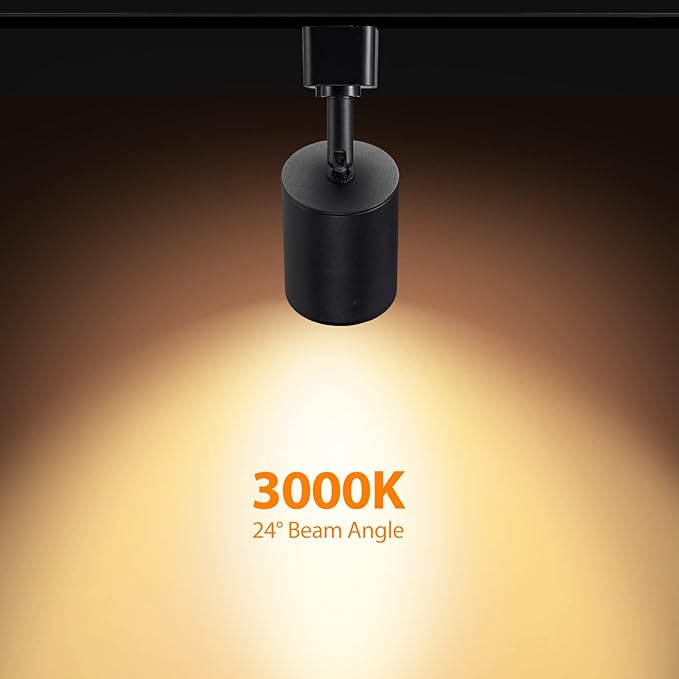 VANoopee 8-Light LED Track Lighting Kit with 6.6FT H Type Track Rails, Dimmable Track Light Heads Bright Ceiling Spotlight Fixture for Kitchen Accent Art, 3000K Warm White, No Flicker 10W 800lm Black