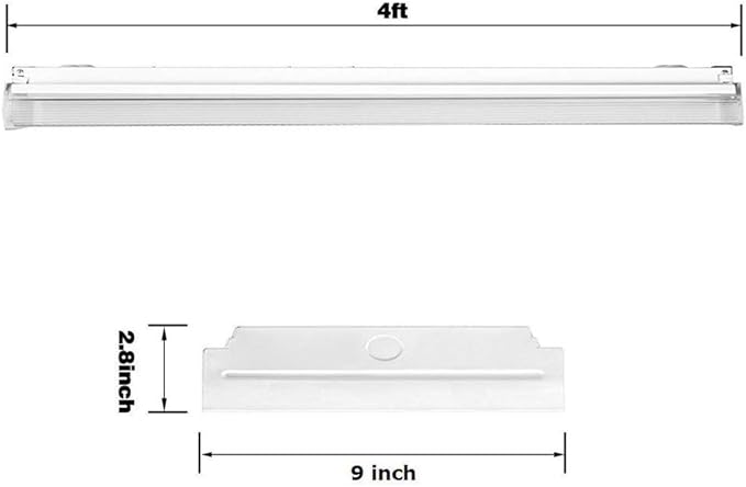 FAITHSAIL 4FT LED Wraparound Light 60W LED Office Lights, 7200lm, 4000K Neutral White, 4 Foot Flush Mount Wrap Shop Puff Ceiling Lighting Fixture for Garage Workshop, Fluorescent Light Replacement