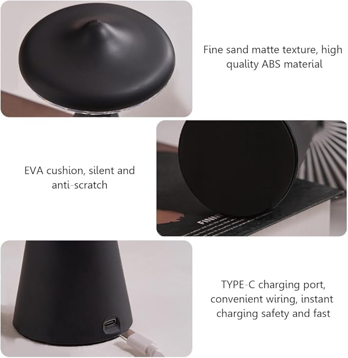 UFO Led Night Light for Kids,Flicker-Free USB Rechargeable Light Bedside Desk Lamps with 3 Lighting Modes Birthday Halloween Christmas Presents for Baby Children (Black)