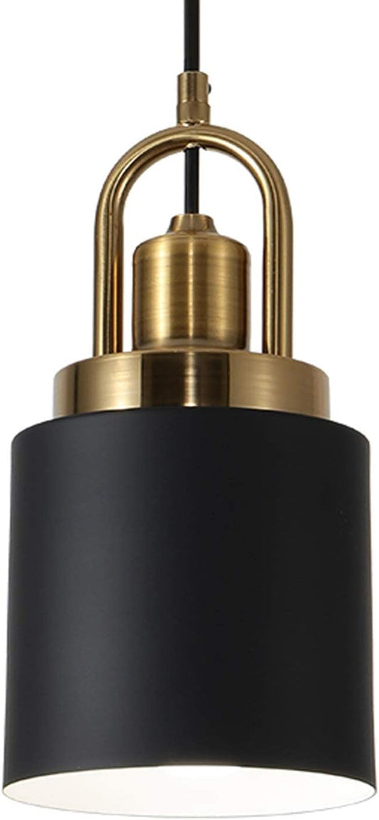 Modern Cylindrical Chandelier Black Hanging Light, Diameter 5.11 "for Kitchen Island, Kitchen Sink, Dining Room, Bedroom, Corridor
