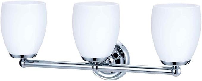 Gatco 1646 Triple Wall Sconce, White Finish Bathroom Vanity Light Fixture