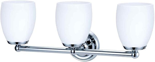 Gatco 1646 Triple Wall Sconce, White Finish Bathroom Vanity Light Fixture