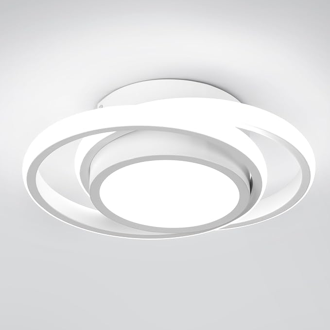CANEOE Modern Led Ceiling Lights, Small Led Close to Ceiling Light Fixture,32W Round LED Ceiling Lamp for Bedroom Hallway Aisle Corridor Light Lighting (Cool White,6000K)