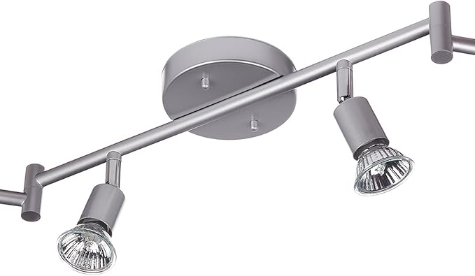 Globe Electric 59351 Payton 6-Light Foldable Track Lighting, Matte Silver