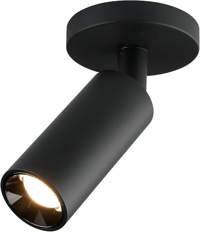 KCO Lighting LED Track Lighting Heads Matte Black Ceiling Mount Spotlight Adjustable Tilt Angle Track Lighting Fixture