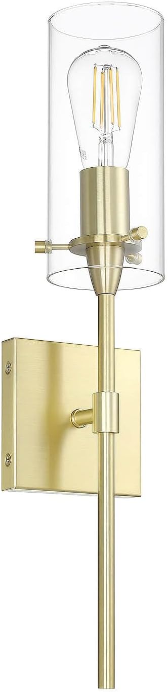 XiNBEi Lighting Brass Wall Sconce Set of 2, Modern Single Bathroom Sconces Wall Lighting Indoor Sconce Bathroom Lighting for Bedroom Vanity & Living Room