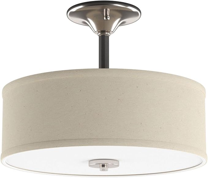 Progress Lighting P3712-09 Inspire Two-Light Semi-Flush, Brushed Nickel