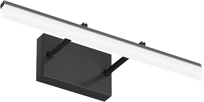 Aipsun 19.7 inch Modern Black Vanity Light Adjustable LED Bathroom Light Fixture Over Mirror Rotatable Vanity Lighting 5500K