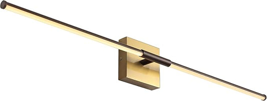 JONATHAN Y 32" Oil Rubbed Bronze/Brass Gold Modern Dimmable Integrated LED Wall Sconce, Minimalist Adjustable Metal Vanity Light for Bathroom Mirror, Bedroom, Hallway, 3000K, ETL Listed (JYL7040F)
