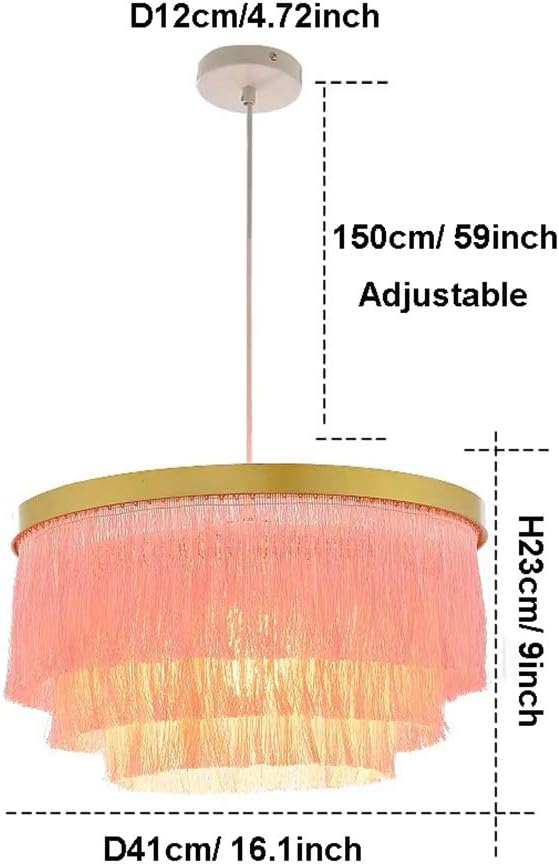 Romantic Tassel Pendant Lighting Chandeliers Creative Modern Ceiling Lights 3 Tiers in Pink