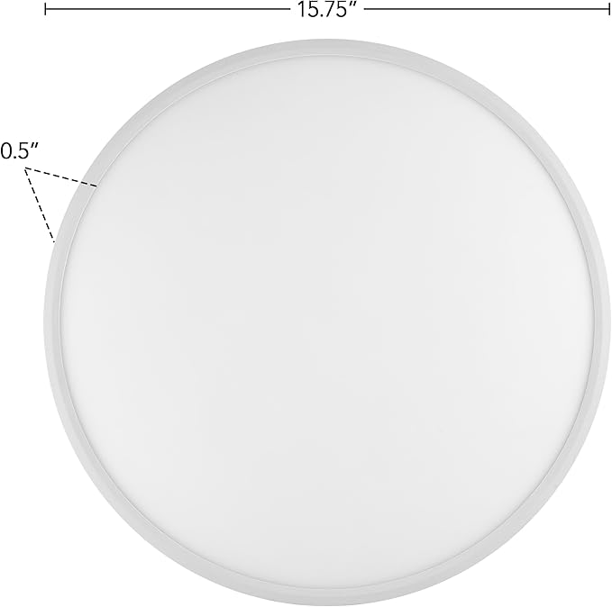 Maxxima 16 in. LED Flush Mount Ceiling Light, 3500 Lumens, 5 CCT 2700K/3000K/3500K/4000K/5000K Panel Light, White Trim Round Fixture, Dimmable for Modern Bedroom, Kitchen, and Living Room Lighting