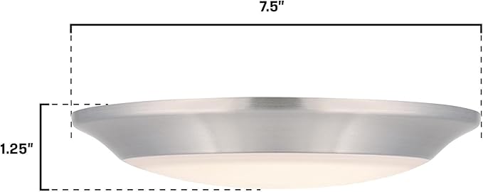 Westinghouse 6134200 Makira Traditional One-Light, 7.5 Inch 16 Watt Dimmable LED Indoor/Outdoor Selectable Surface Mount Fixture, Brushed Nickel Finish, Frosted Acrylic Shade