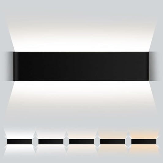Modern LED Wall Sconce, 28W Dimmable 5CCT (3000K-6500K), Upper and Lower Illuminated Wall Sconce, for Bedroom, Living Room, Hallway, Vanity Lights (22 Inch - Matte Black 1 Piece)