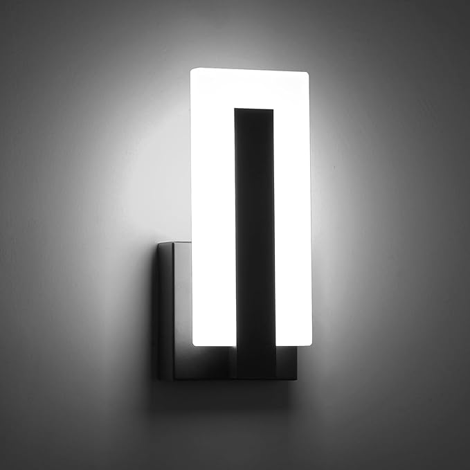 Hardwire Modern Wall Sconces with 7W Acrylic LED Wall Light Brightness Suitable forBedroom, Bathroom, Living Room, Porch, Staircase, Cafe, Hotel (Cool White 6000K 1 Pack)