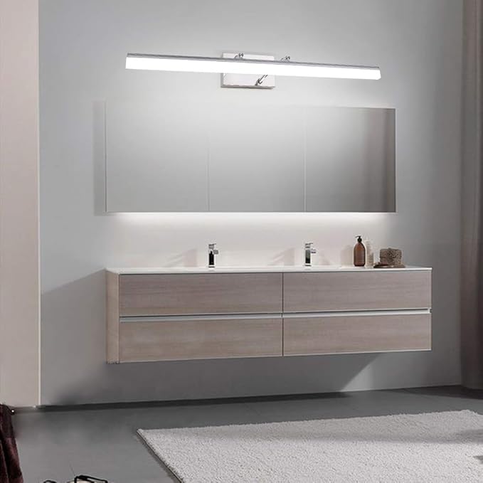 Aipsun 31.5 inch LED Vanity Lights Adjustable Bathroom Light Fixtures Bathroom Lighting Fixture Over Mirror Chrome Modern Vanity Lighting 5500K
