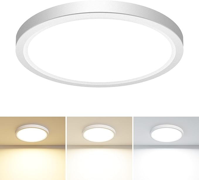 1PACK LED Flush Mount Ceiling Light, 3CCT Selectable 3000K-4000K-6500K & 100W Equivalent Modern Kitchen Recessed Ceiling Lamp 15W 1500Lm 7.5 Inch for Bathroom Closet Laundry Bedroom Hallway, White