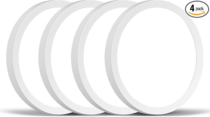 7Inch Flush Mount LED Ceiling Lights 100W Equivalent 4000K Natural White, 15W 1500LM Dimmable Flat Surface Mount Ceiling Light, Small Round Light Fixtures for Closet Basement Hallway Kitchen, 4 Packs