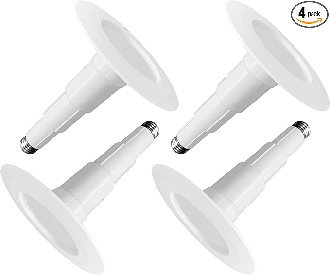 Jolux 4 Inch LED Can Lights Adjustable Recessed Retrofit Downlight, 8.5W=40W, 2700K Soft White, 500LM, Dimmable,ETL Damp Rated Replacement Recessed Lighting Install, Bevel Trim, E26 Base,4-Pack…