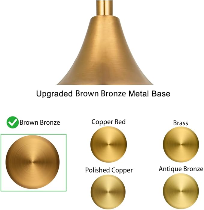 9'' Vintage Gold Pendant Light with Clear Glass, Adjustable Pendant Lighting for Kitchen Island Brushed Pendant Lights Convertible Ceiling Mount Or Hanging Fixture for Hallway Bathroom,Brown Bronze