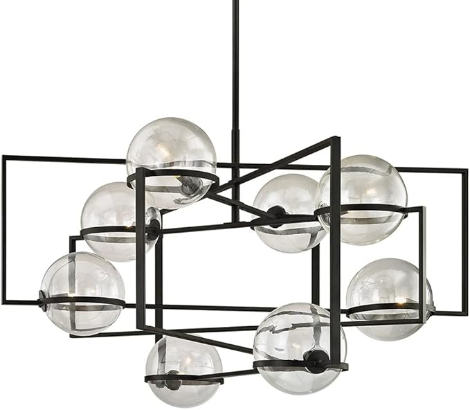 Troy Lighting F6228 Elliot Eight Light Pendant, Textured Black