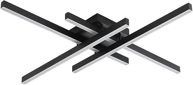 Modern Light Fixture, Modern LED Ceiling Lights, Ceiling Light Fixture for Hallway, Entrance, Cafe,Living Room, Bedroom, Corridor, Porch, Passage Light Fixtures (Black (4-Lights))