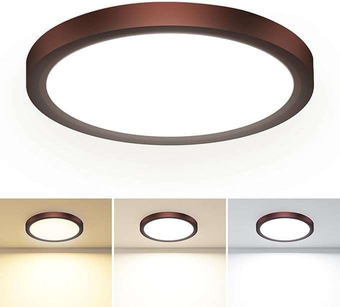 hepside 1PACK LED Flush Mount Ceiling Light, 3CCT Selectable 3000K-4000K-6500K & 100W Equivalent Modern Kitchen Recessed Ceiling Lamp 15W 1500Lm 7.5 Inch for Bathroom Closet Laundry Bedroom