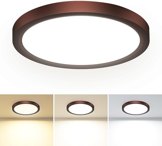 hepside 1PACK LED Flush Mount Ceiling Light, 3CCT Selectable 3000K-4000K-6500K & 100W Equivalent Modern Kitchen Recessed Ceiling Lamp 15W 1500Lm 7.5 Inch for Bathroom Closet Laundry Bedroom