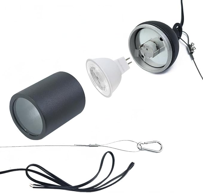 Cheopha Outdoor Pendant Hanging Light, 12V Low Voltage Landscape Lighting, Replaceable MR16 LED Bulb Warm White, Weatherproof Light for Porch Pergola and Tree Lighting 1-Pack