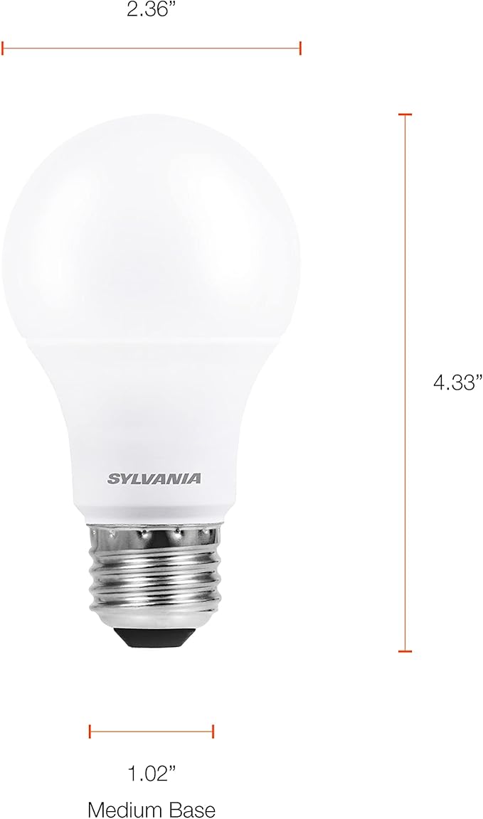 Sylvania ECO LED A19 Light Bulb, 60W Equivalent Efficient 9W, 7 Year, 750 Lumens, Medium Base, Frosted, 2700K, Soft White - 24 Count (40986) (Pack of 2)
