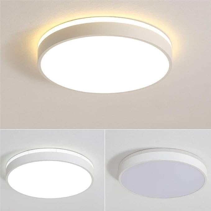 Ultra-Thin Round Flush Mount Ceiling Light Modern Simple Ceiling Lamp Fixture for Living Room Bedroom Dining Room Kitchen Study Corridor Foyer Stairwell Pendant Lamp(White Light,50cm)